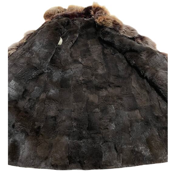 Vintage Pennylane Fur Trim Coat Gray Brown Toggle Button Closure Lined Outerwear - Picture 3 of 8